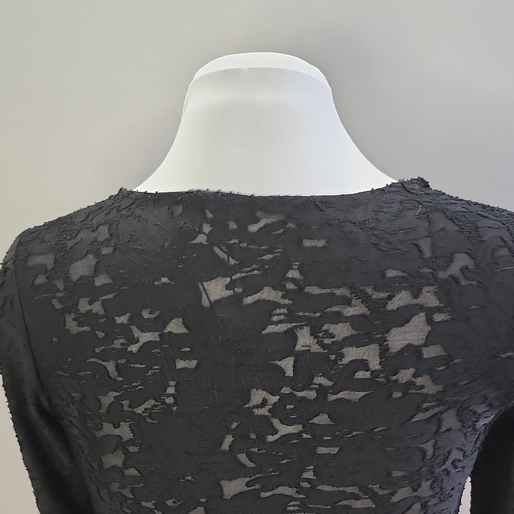 NWT VERO MODA Black lace corset sweetheart neckline long sleeve crop top - Picture 6 of 11